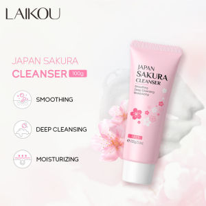 LAIKOU Japan Sakura Cleanser Deep Cleaning Remove Grease Moisturizing Facial Gentle Foaming Wash Hydrating Smooth Skin 100g