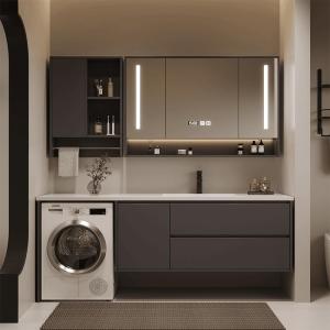 Balcony Washing Machine Wash Basin All-in-One Cabinet Stone Plate Bathroom Cabinet Combination Bathroom Table Washbasin Cabinet Customization