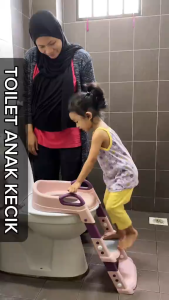 🇲🇾 ReadyStock Infant Folding Potty Seat Training Toilet Bowl Seat with Ladder for Baby Toddlers Safe kid toilet ladder