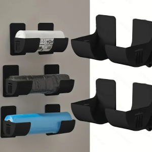  4Pcs Refrigerator Side Storage Rack Punch-free Storage Bracket Plastic Wrap Garbage Bag Cabinet Wall-mounted Storage Shelf