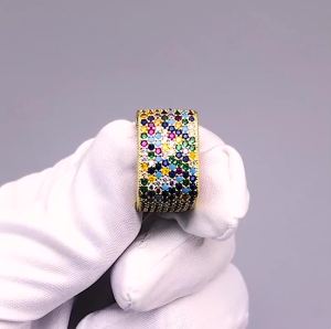 Fashion 5 Colors Square Shape Inlaid Crystal Zircon Rings For Women Men Hip Hop Style Copper Finger Jewelry Accessories Gift