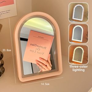 Illuminated Vanity Mirror with Headband Slot