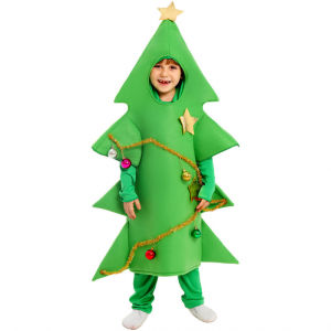 DSF Studio Christmas Childrens Clothing Christmas Tree cos Clothing Green Elf Big Tree Clothing Boys and Girls Christmas Parent-Child Set