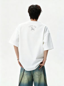 WUKONGYOUHUO | Summer Embroidered Wide Fit T Shirt Short Sleeve