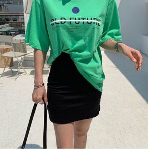 Anti-Exposure Skirt Womens South Korea High Waist Slit Hemline at Hem Eye-Catching Fluorescent Color Safety Backing Culottes Hip Skirt