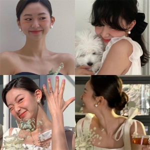 French Style Large Pearl Silver Earrings Womens Fashion Jewelry Pure Silver Needle Sensation New 2025 Version Elegant Design