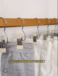 ไม้แขวนเสื้อสเตนเลส อเนกประสงค์ กันลื่นกันลม แขวนเสื้อผ้า ถุงเท้า ผ้าขนหนู ตู้เสื้อผ้า คลิปหนีบผ้า คลิปเก็บตู้เสื้อผ้า ✔ประหยัดพื้นที😎