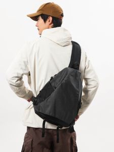 Travel Commuter Backpack Outdoor Sport Riding Waterproof Crossbody Single Shoulder Bag Vintage Style Nylon Material for Youth