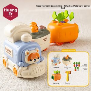 HUANGER | Baby Toy for 0-1 Year Old Physical Activity Pulling Carrots and Whac-a-mole