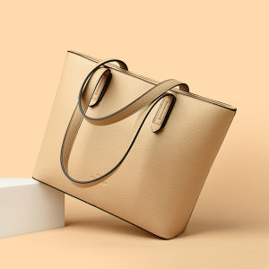 Miqi Kangaroo Womens Large Capacity Soft Leather Handbag Commuter Casual Shoulder Bag Fashionable Shopping Bag Shape