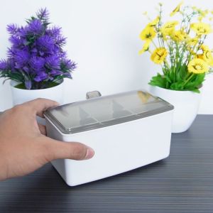 Vusign Tempat Bumbu Dapur / Kotak Bumbu 3 Sekat / Rak Bumbu 1000 ml Gratis Sendok VS947