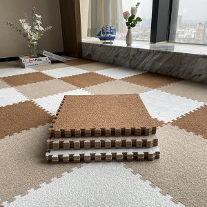 Carpet Home Decor Anti-Slip Pet Scratching Rug Bedroom Balcony Patchwork Mat Nordic Style Pure Color Non-Customizable