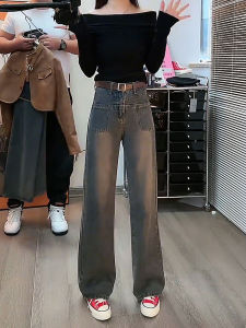 MANMI | Quần Jeans Vintage Phong Cách Mòn Rách Dáng Suông ôm Dưới