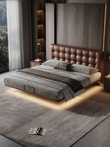 JIANSHEHAOTING | Retro Style Houndstooth Modern Double Suspended Storage Bed