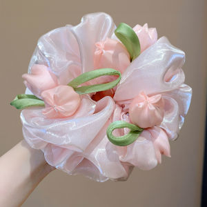 Cute Girl Tulip Lace Fabric Elastic Hair Band