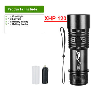 Super Powerful Diving Flashlight XHP120 Yellow Light Underwater Light Dive LED Flashlight Professional Diving Torch
