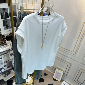 Elegant Womens Pure Color Loose Korean Style Short Sleeve T-Shirt Summer Fashion Airplane Sleeve Design Sensation Top