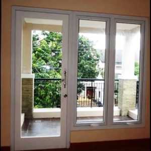 KUSEN PINTU+JENDELA KACA DOUBLE JUNGKIT MOTIF POLOS UKURAN CUSTOM T210xL240 komplit tinggal pasang