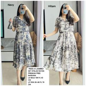 SET STELAN ROK RAYON PREMIUM FREE BANDANA 7933-4 JUMBO MV SHOP