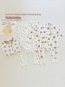 cat and fish | Cotton Baby Sleep Bag 4 Seasons Legged Anti Kick Off