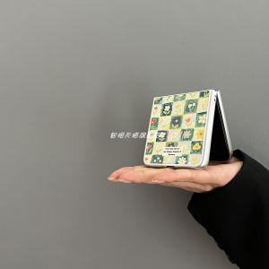 Green Flower Huawei Pocket2 Magic Samsung ZFlip6/5/4 Foldable Mixflip Puravivo Hard Shell P50 Nova Oppo Find N3 Flip Phone Case