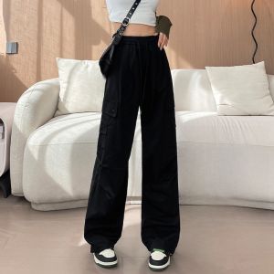 JIANGLU | Quần dài công sở màu kaki cho nữ xuân thu 2024 mới quần dài hai chiều thể thao rộng rãi mỏng kiểu Mỹ