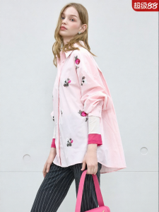 Juicy Couture | Pink Embroidered Elegance Womens Shirt