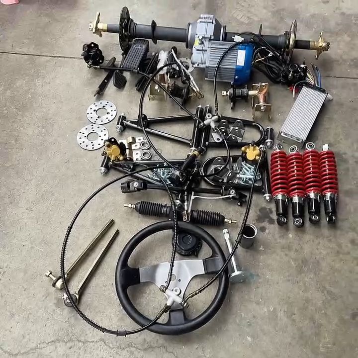 Homemade electric fourwheel karting accessories front disc brake