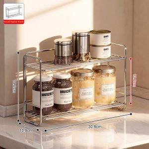 BANGJIE | Narrow Edge Double Layer Spice Rack 304 Stainless Steel