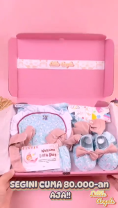 Hampers Bayi Perempuan Premium & Setelan Bayi Jumper Pita 4in1 Free Box