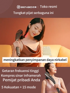 ✨BENBO Produk baru✨Tongkat pijat elektrik/tongkat pijat lumba-lumba/Pijat punggung multifungsi Dapatkan enam kepala pijat