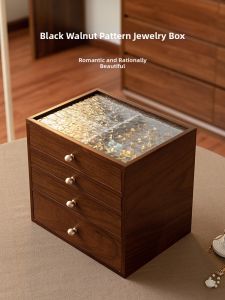 NORDIC MORE | Lockable Wooden Jewelry Storage Box Large Capacity
