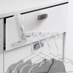 G50 Móc treo quần áo di động 5 lỗ treo gắn cửa gấp gọn Móc phơi đồ linh hoạt xoay 360 gắn mọi nơi trong nhà mang du lịch GA625