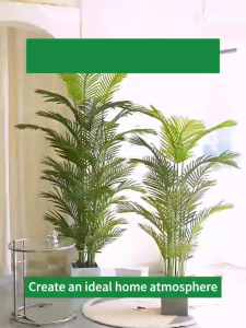 【Free flower pots】95cm 24PCS Artificial Palm artificial plants lutescens plastic plantst Tall Plants potted green palm leaves monstera home garden living room bedroom