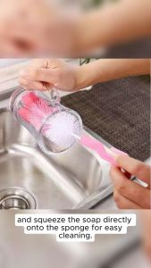 Baby Bottle Brush Sponge Head Cleaning Brush with Sponge Tip Bottle Cleaning Brushes Tube Brush