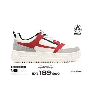 Aerostreet 37-44 Brooklyn Natural Merah Navy - Sepatu Sneakers Casual Sport