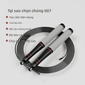 Dây Nhảy Im Lặng MOGOLD Với Vòng Bi Kim Loại Dày Cáp Thép Đàn Hồi Cao Công Thái Học Có Thể Điều Chỉnh Pro-Home Fat Burner Dây Nhảy Đơn
