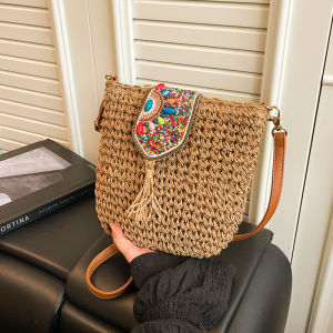TANGKOU | Bohemian Lace Crochet Summer Beach Bag Straw