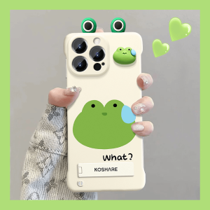 Creative Cute Sweating Frog Doll Phone Case Stand Compatible with  15Promax Huawei Mate60Pro New Pura70 for Women