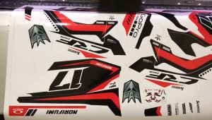 Decal Sticker - Stiker Dekal CRF 150 L WARNA MERAH PUTIH LIST HITAM