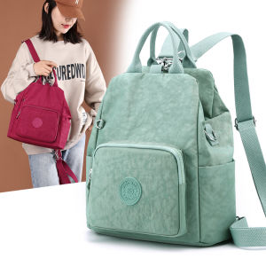 Waterproof Nylon Backpack Multi-Functional Womens Casual Crossbody Handbag Lightweight Dual-Shoulder Bag Fashionable European Style