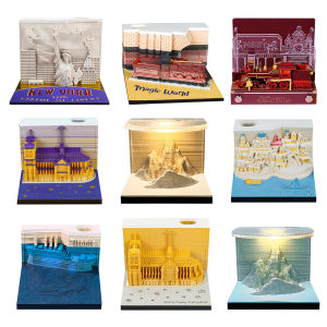 10TH3D Art Memo Pad Paper Sculpture Artwork 3D Paper Card Craft Note Paper Three-Dimensional Paper Carving DIY Creative Gift