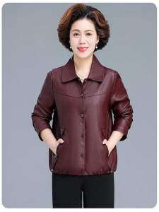 แจ็คเก็ตหนัง PU ทรงสั้นสำหรับผู้หญิง ฤดูใบไม้ผลิและฤดูใบไม้ร่วง แจ็คเก็ตมอเตอร์ไซค์สไตล์ย้อนยุคระดับไฮเอนด์ เสื้อคลุมกันหนาวแบบสวมหัว