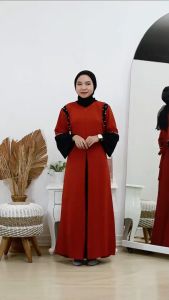 Maxy Bella Kasual Kondangan Wanita Gamis Muslim Crincle Airflow By Demore