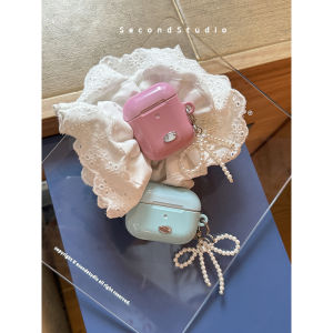 Túi Đựng Tai Nghe AirPods pro Thiết Kế Dễ Thương Có Nơ Ngọc Trai Kiểu Hàn Quốc Màu Trơn Mềm Mại Cho Apple Airpods 4/2