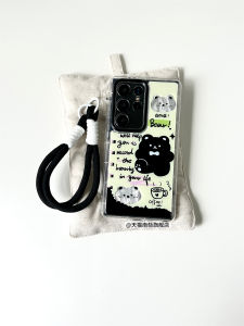 Cute Bear Acrylic Phone Case Full Cover with Lanyard Protection Anti-Fall for Samsung S25 Ultra Edge S24 plus S23U A55 A54 A35 A16 A15