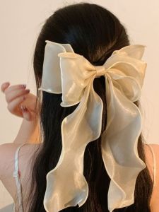 Ethereal White Tulle Bow Girl Ribbon Hair Clip