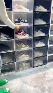 ฝาหน้าแม่เหล็ก กล่องใส่รองเท้า สามารถใส่รองเท้าหรือของอเนกประสงค์ได้ (ไซซ่อนเวอร์) พร้อมส่ง