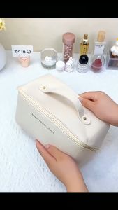 Luxury Pillow Makeup Bag Large Capacity Bag PU Leather Portable Cosmetic Bag Pouch Beg Makeup Murah Storage Bag 大容量化妆包