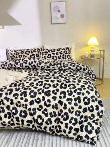 Bộ 3 Vỏ Chăn In Họa Tiết Da Báo Bộ Đồ Giường 100% Polyester Mềm Mại Thân Thiện Với Da Bao Gồm 1 Vỏ Chăn Và 2 Vỏ Gối Phong Cách Hiện Đại